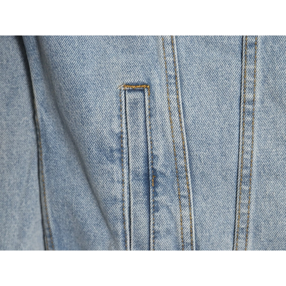 Burberry Classic Embroidered Bear Logo Denim Jacket,Cheap Replica Reps Burberry