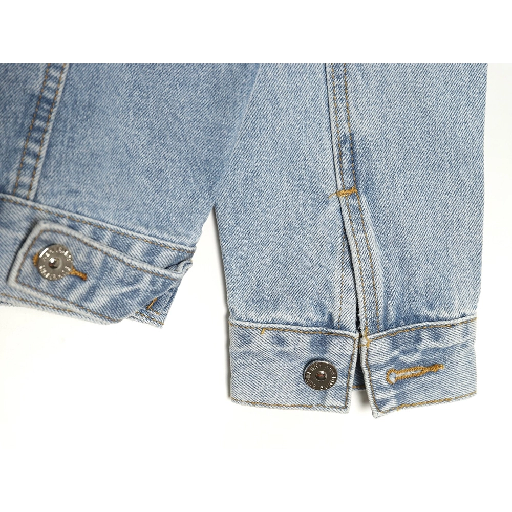 Burberry Classic Embroidered Bear Logo Denim Jacket,Cheap Replica Reps Burberry