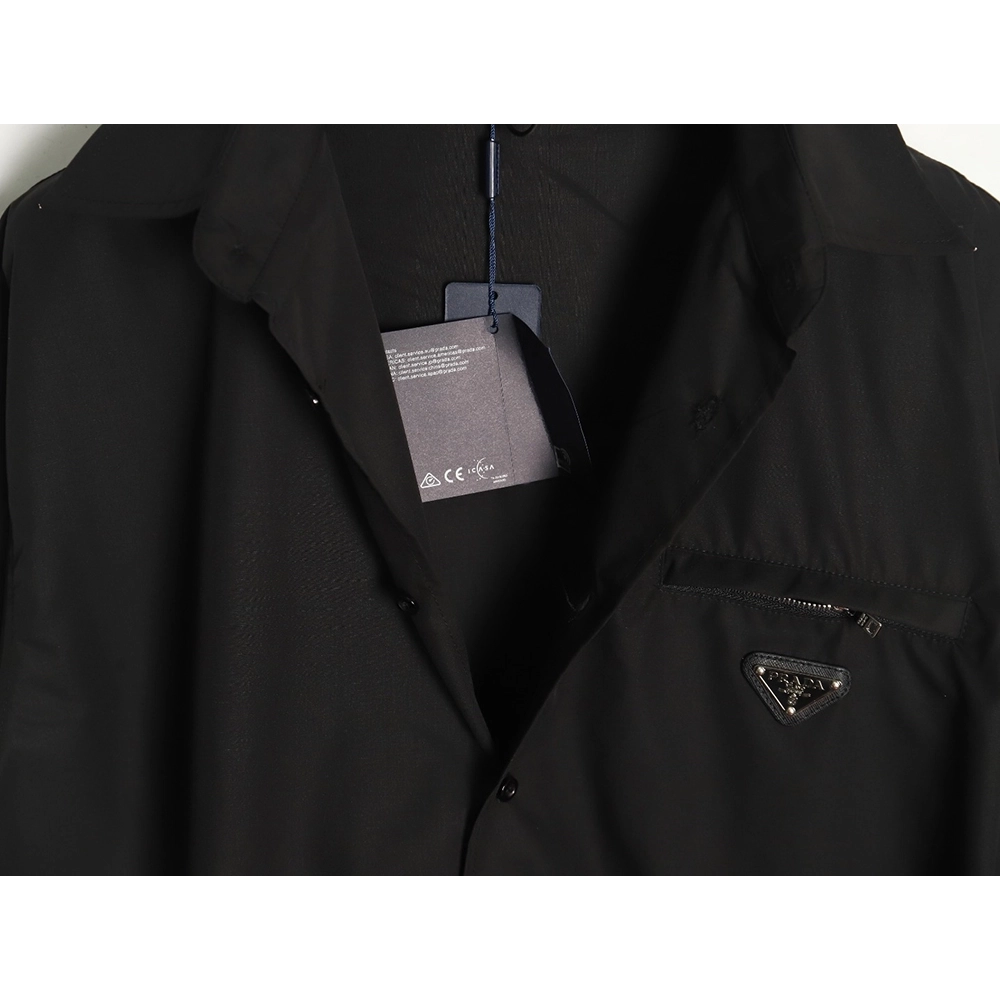 Prada triangle logo zip pocket shirt,Cheap Replica Reps Prada