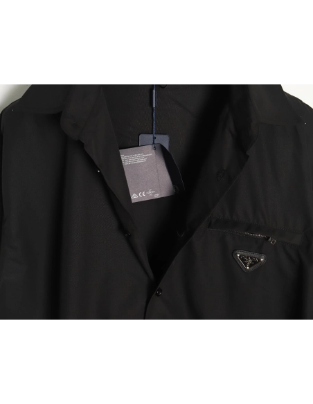 Prada triangle logo zip pocket shirt,Cheap Replica Reps Prada