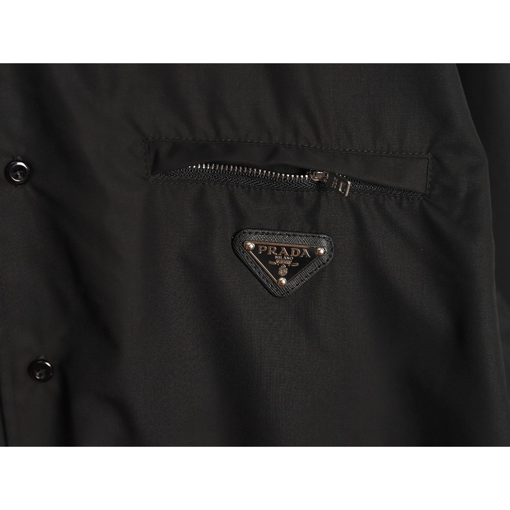 Prada triangle logo zip pocket shirt,Cheap Replica Reps Prada