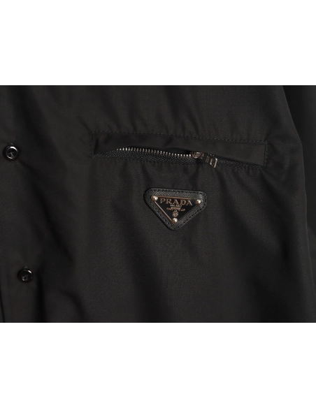 Prada triangle logo zip pocket shirt,Cheap Replica Reps Prada