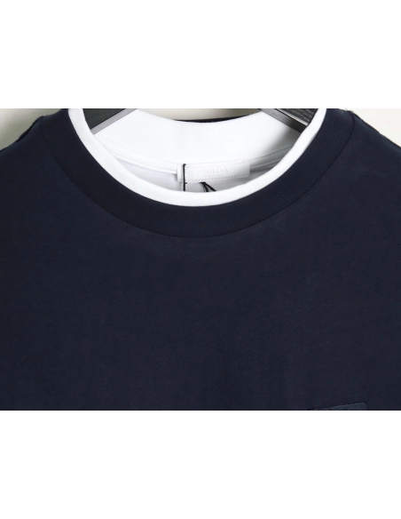 Prada triangle logo fake twopiece short sleeves,Cheap Replica Reps Prada