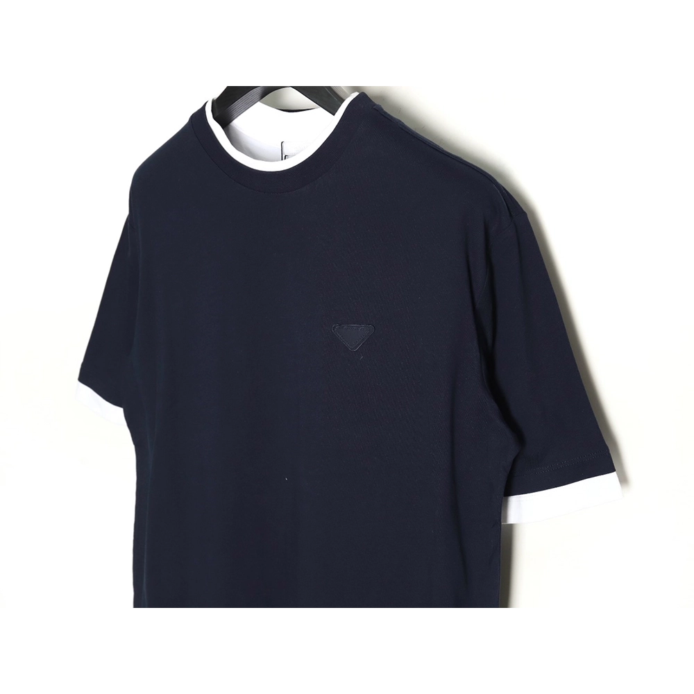 Prada triangle logo fake twopiece short sleeves,Cheap Replica Reps Prada