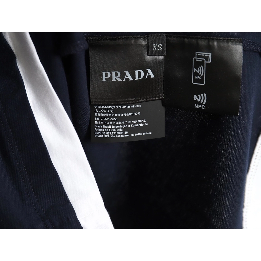 Prada triangle logo fake twopiece short sleeves,Cheap Replica Reps Prada