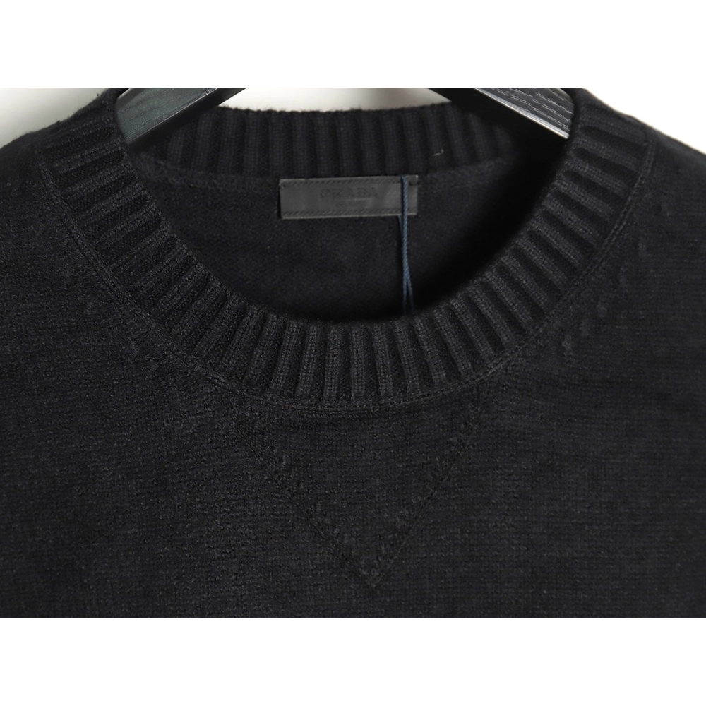 Prada sweater with floral logo on chest TSK2,Cheap Replica Reps Prada