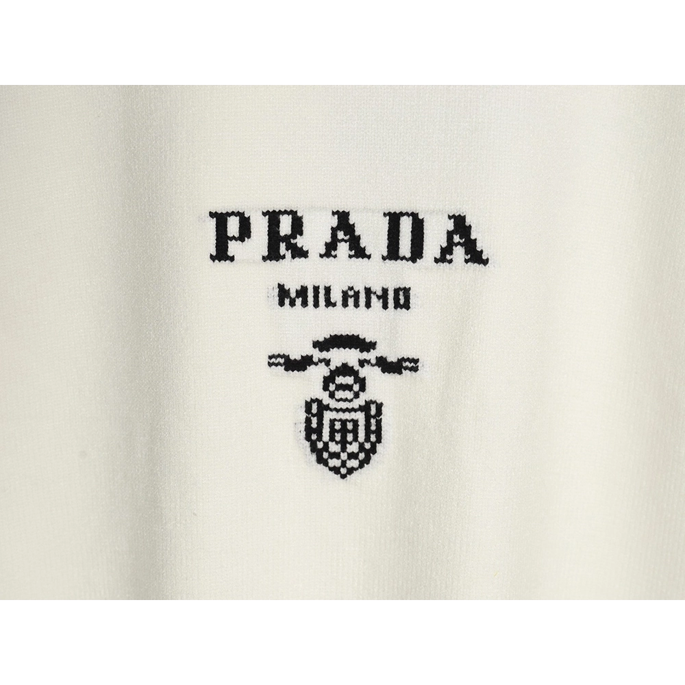 Prada sweater with floral logo on chest,Cheap Replica Reps Prada