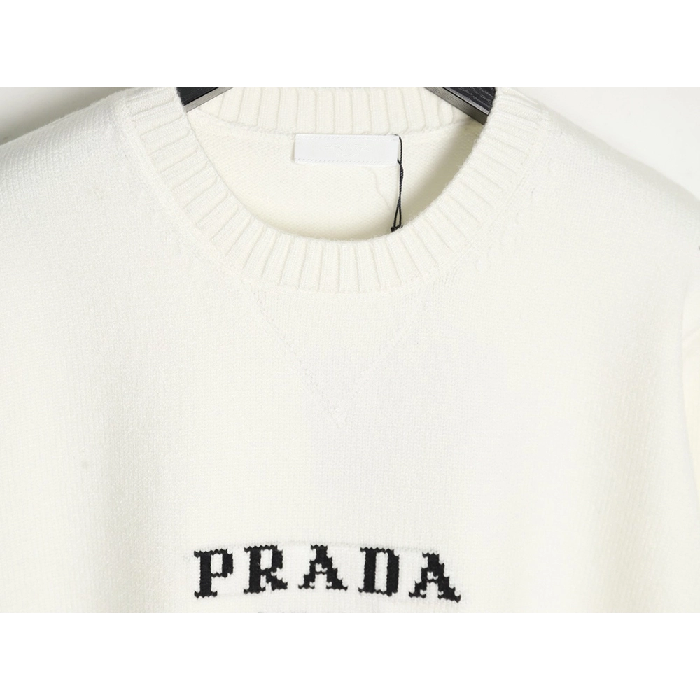 Prada sweater with floral logo on chest,Cheap Replica Reps Prada