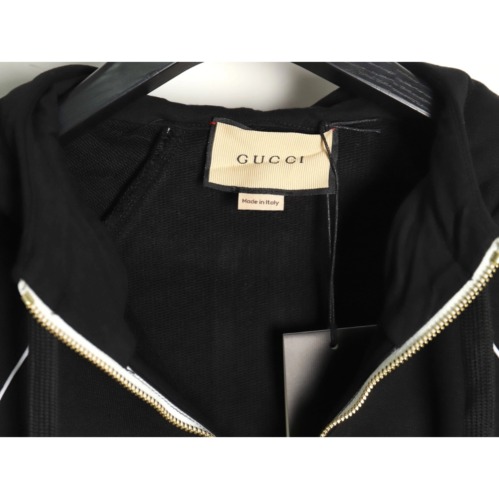 Gucci Red and Green Web Half Zip Long Sleeve Hoodie TSK1,Cheap Replica Reps Gucci