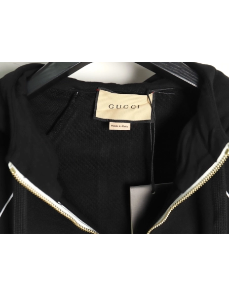 Gucci Red and Green Web Half Zip Long Sleeve Hoodie TSK1,Cheap Replica Reps Gucci