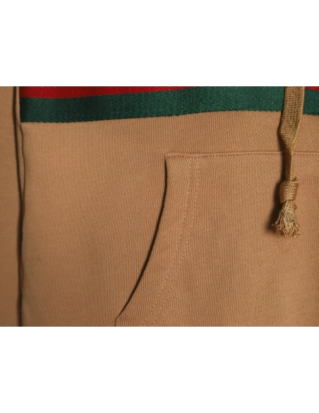 Gucci Red and Green Web Half Zip Long Sleeve Hoodie,Cheap Replica Reps Gucci