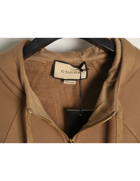 Gucci Red and Green Web Half Zip Long Sleeve Hoodie,Cheap Replica Reps Gucci