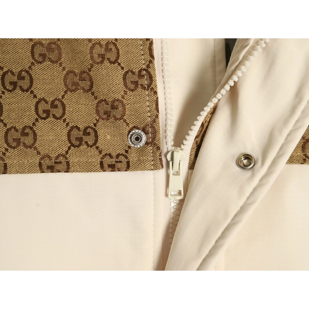 Gucci patchwork full print monogram hooded windbreaker jacket,Cheap Replica Reps Gucci