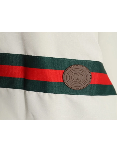 Gucci Red and Green Web Doublesided Windbreaker Hooded Jacket TSK1,Cheap Replica Reps Gucci