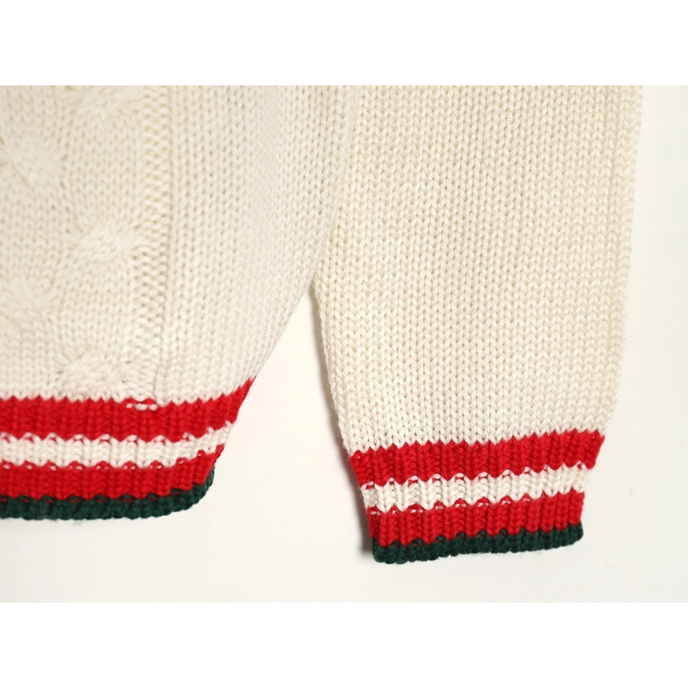 Gucci Red and Green Striped Cardigan Sweater,Cheap Replica Reps Gucci
