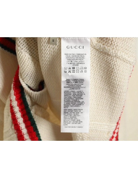 Gucci Red and Green Striped Cardigan Sweater,Cheap Replica Reps Gucci