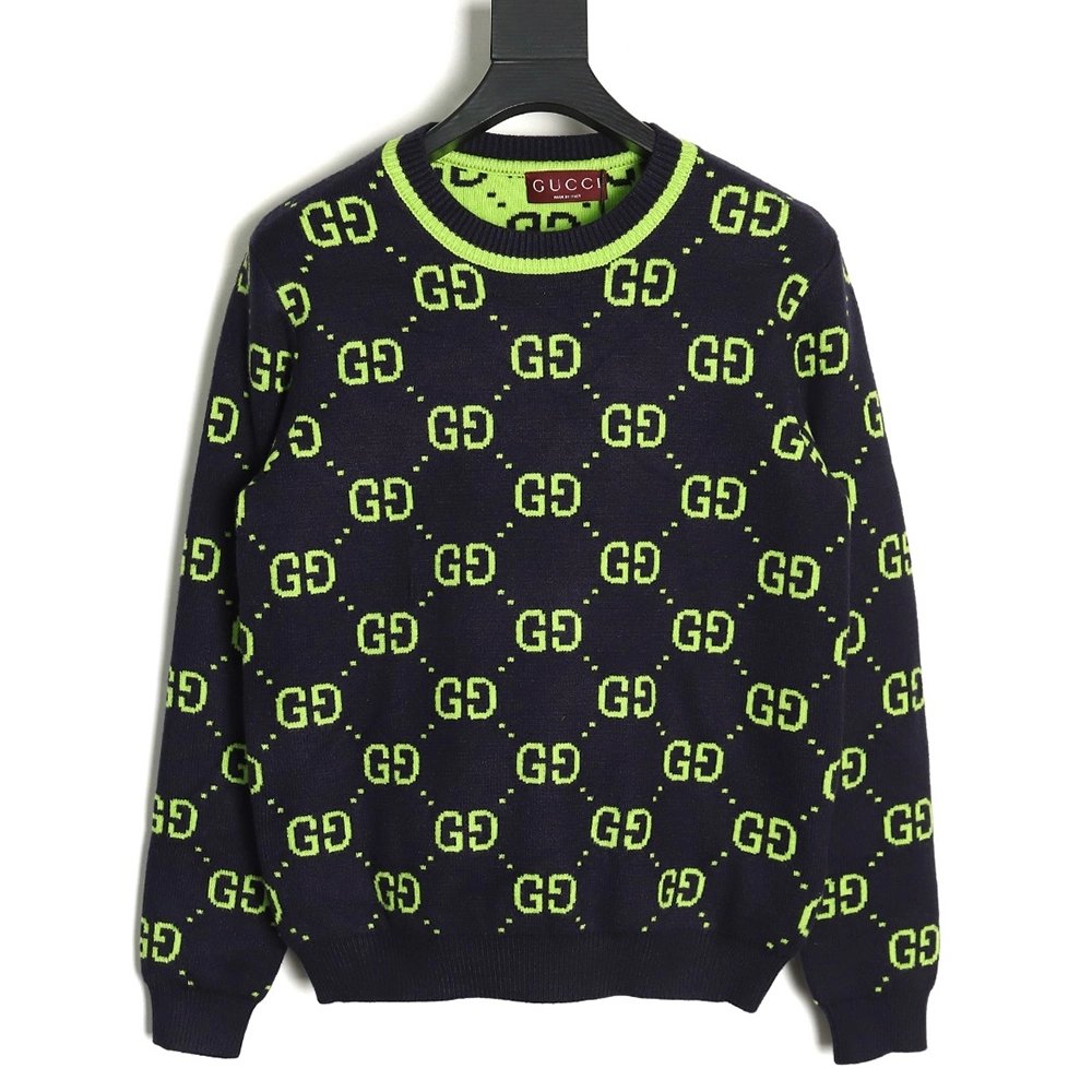 Gucci Classic Double G jacquard sweater,Cheap Replica Reps Gucci