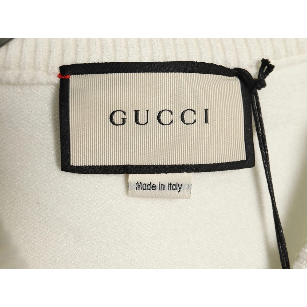 Gucci Blue Stripe Jacquard Interlocking Embroidery Sweater,Cheap Replica Reps Gucci