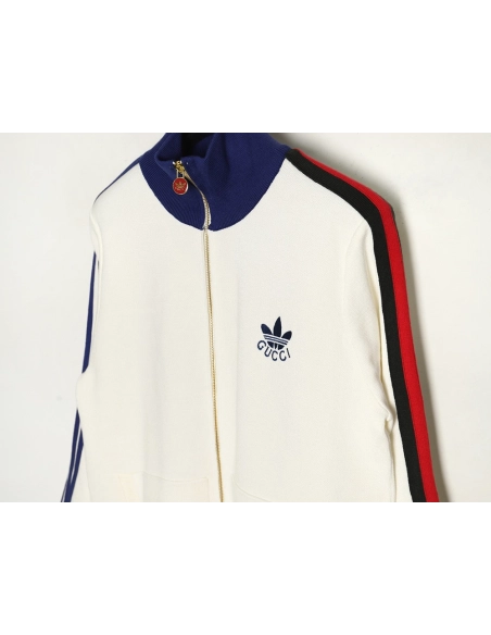 Gucci x Adidas cobranded trefoil embroidered knitted jacket XSL,Cheap Replica Reps Gucci