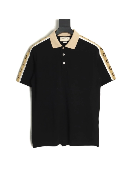 Gucci reflective webbing polo short sleeve TSK1,Cheap Replica Reps Gucci