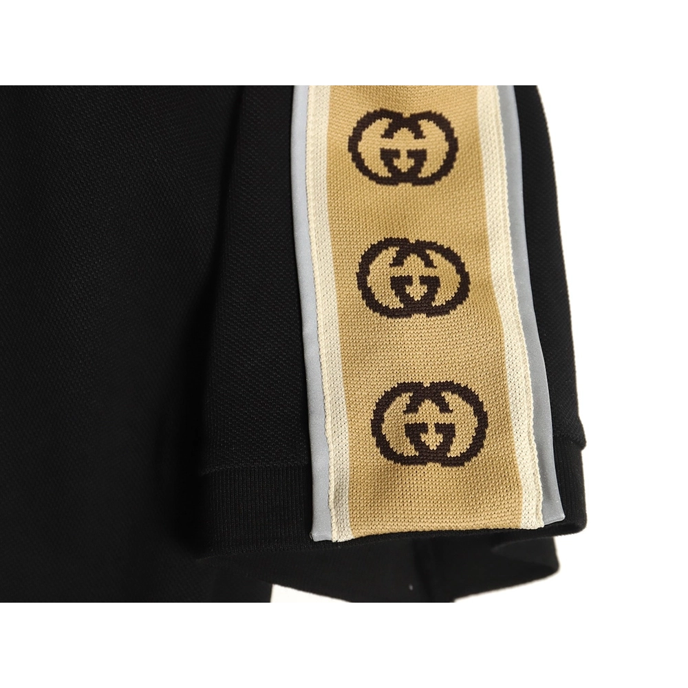 Gucci reflective webbing polo short sleeve TSK1,Cheap Replica Reps Gucci