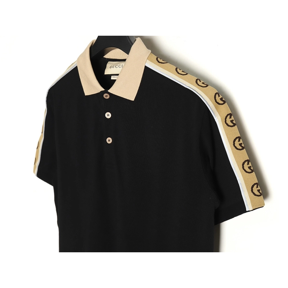 Gucci reflective webbing polo short sleeve TSK1,Cheap Replica Reps Gucci