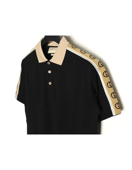 Gucci reflective webbing polo short sleeve TSK1,Cheap Replica Reps Gucci