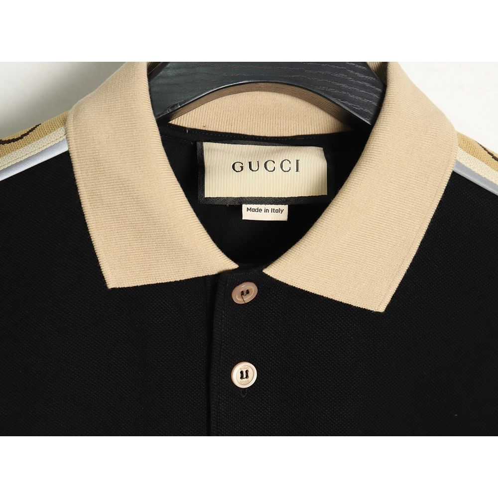Gucci reflective webbing polo short sleeve TSK1,Cheap Replica Reps Gucci