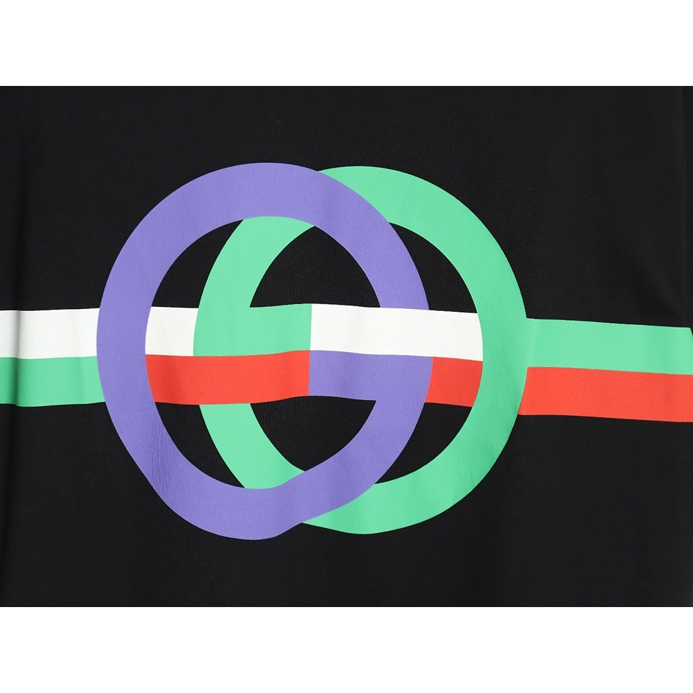 Gucci GG interlocking color block print shortsleeved Tshirt,Cheap Replica Reps Gucci