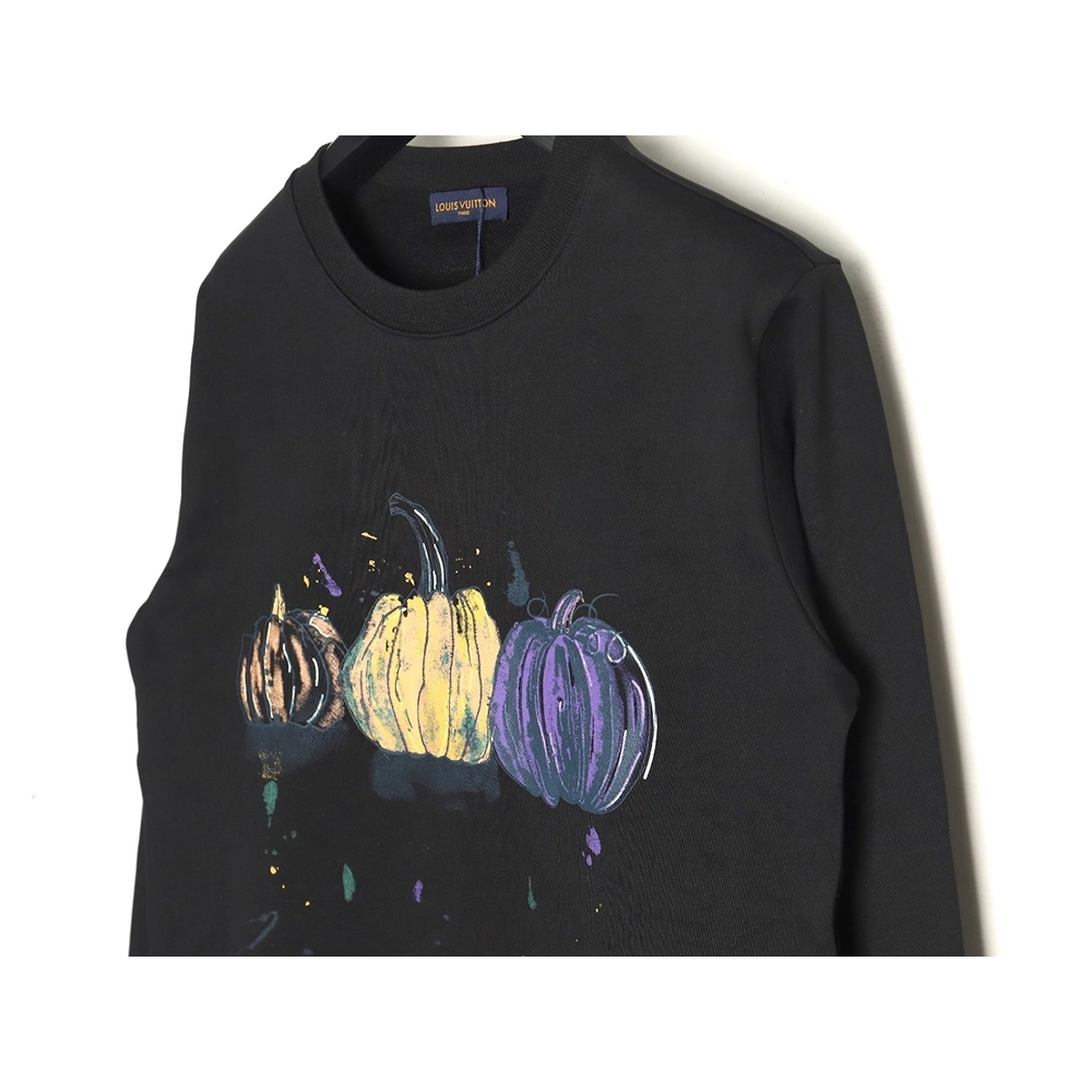 Louis Vuitton graffiti handpainted pumpkin sweatshirt TSK1,Cheap Replica Reps Louis Vuitton