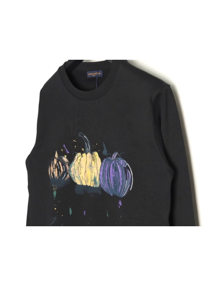 Louis Vuitton graffiti handpainted pumpkin sweatshirt TSK1,Cheap Replica Reps Louis Vuitton