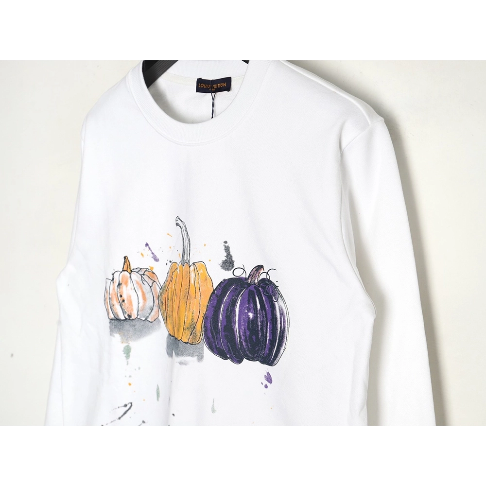 Louis Vuitton graffiti handpainted pumpkin sweatshirt,Cheap Replica Reps Louis Vuitton