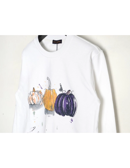 Louis Vuitton graffiti handpainted pumpkin sweatshirt,Cheap Replica Reps Louis Vuitton