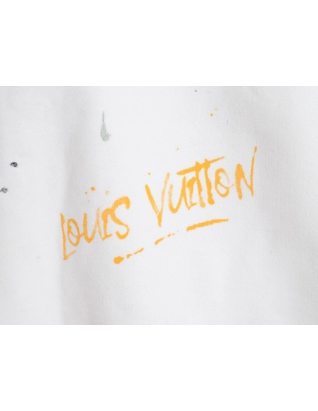 Louis Vuitton graffiti handpainted pumpkin sweatshirt,Cheap Replica Reps Louis Vuitton