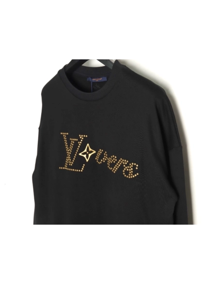 Louis Vuitton Beaded Embroidered Long Sleeve Shirt TSK1,Cheap Replica Reps Louis Vuitton