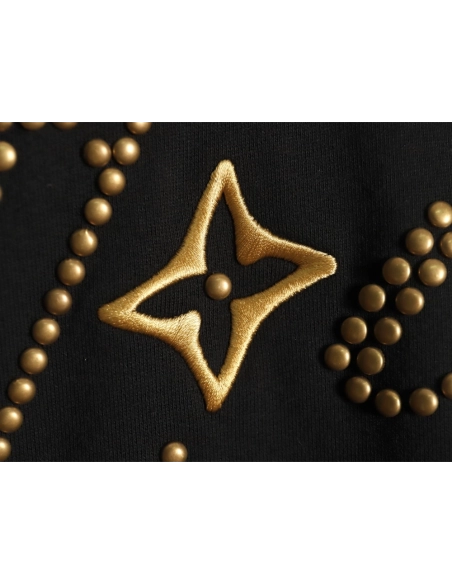 Louis Vuitton Beaded Embroidered Long Sleeve Shirt TSK1,Cheap Replica Reps Louis Vuitton