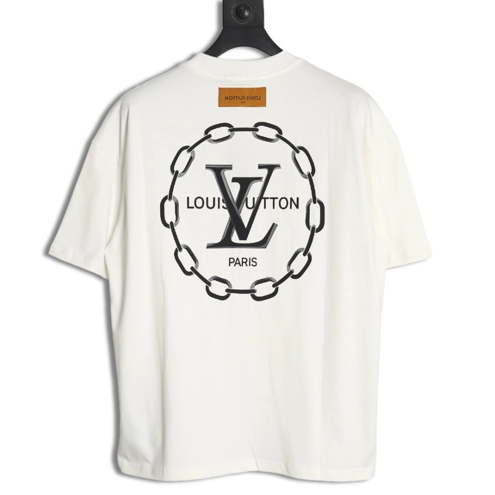 Louis Vuitton chain circle print Tshirt,Cheap Replica Reps Louis Vuitton