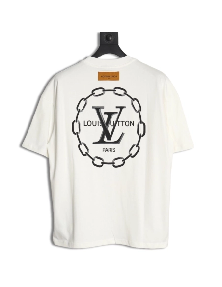 Louis Vuitton chain circle print Tshirt,Cheap Replica Reps Louis Vuitton