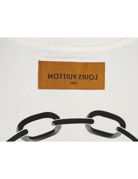 Louis Vuitton chain circle print Tshirt,Cheap Replica Reps Louis Vuitton