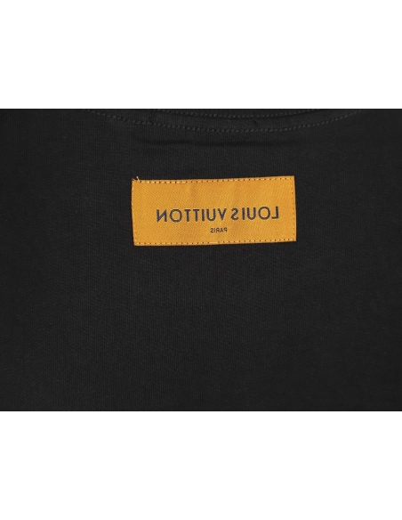 Louis Vuitton big logo monogram embroidered Tshirt TSK1,Cheap Replica Reps Louis Vuitton