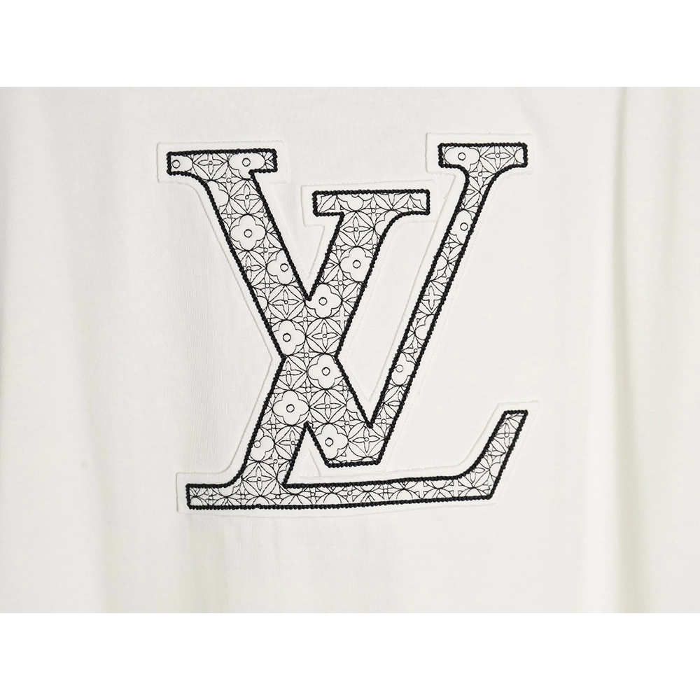 Louis Vuitton big logo monogram embroidered Tshirt,Cheap Replica Reps Louis Vuitton