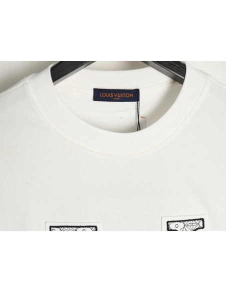 Louis Vuitton big logo monogram embroidered Tshirt,Cheap Replica Reps Louis Vuitton