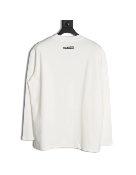 Louis Vuitton contrasting 3D logo embroidered long sleeves,Cheap Replica Reps Louis Vuitton