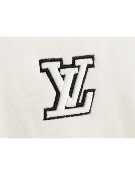 Louis Vuitton contrasting 3D logo embroidered long sleeves,Cheap Replica Reps Louis Vuitton