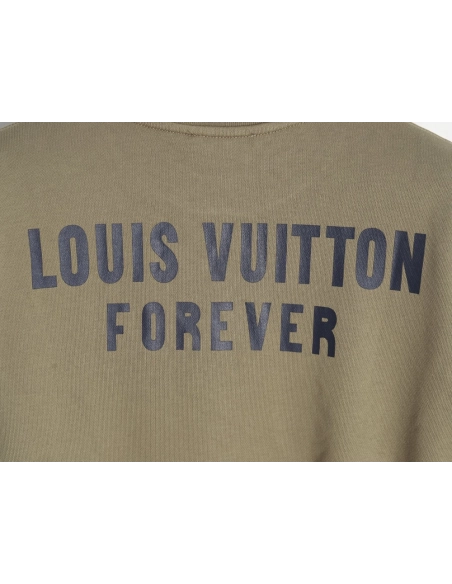 Louis Vuitton Fake Pocket Lettering Print Crew Neck Sweatshirt TSK1,Cheap Replica Reps Louis Vuitton
