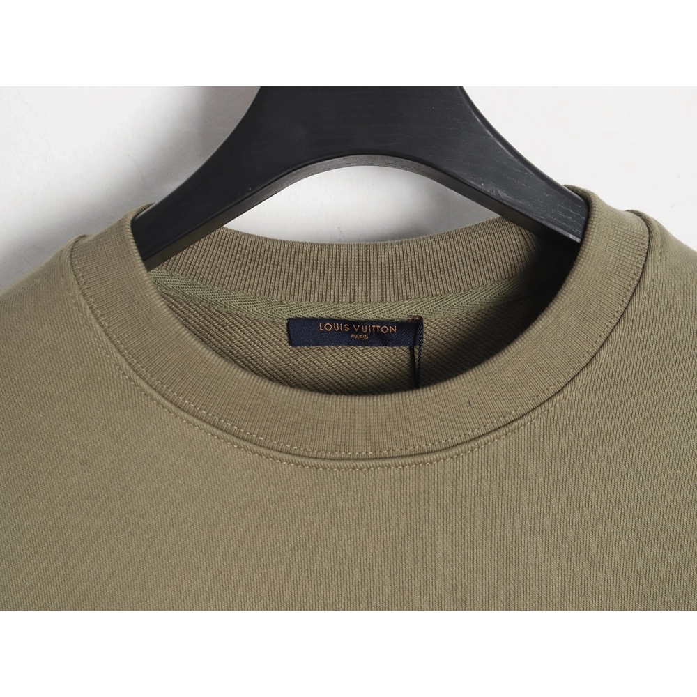 Louis Vuitton Fake Pocket Lettering Print Crew Neck Sweatshirt TSK1,Cheap Replica Reps Louis Vuitton