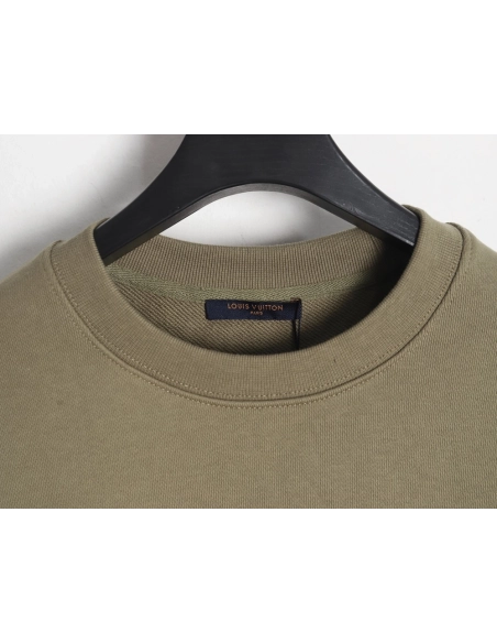 Louis Vuitton Fake Pocket Lettering Print Crew Neck Sweatshirt TSK1,Cheap Replica Reps Louis Vuitton