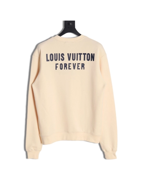 Louis Vuitton Fake Pocket Lettering Print Crew Neck Sweatshirt,Cheap Replica Reps Louis Vuitton