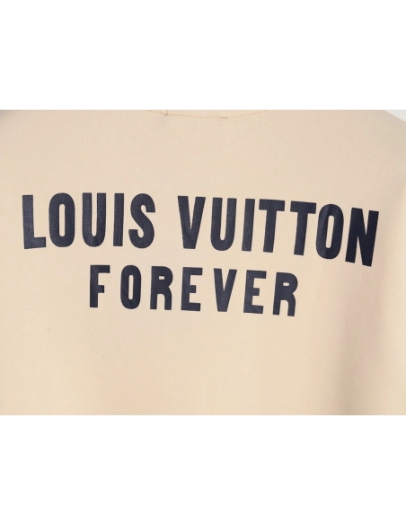 Louis Vuitton Fake Pocket Lettering Print Crew Neck Sweatshirt,Cheap Replica Reps Louis Vuitton