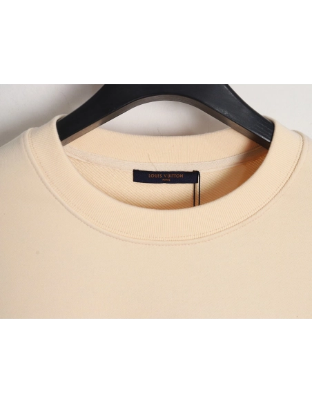 Louis Vuitton Fake Pocket Lettering Print Crew Neck Sweatshirt,Cheap Replica Reps Louis Vuitton